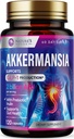 Supplément probiotique d'Akkermansia - Supplément GLP-1 de 2 milliards d'AFU avec fibre prébiotique - Akkermansia Muciniphila GLP-1 Probiotiques pour les femmes et les hommes - Soutien digestif, gustatif et immunitaire - 120 capsules