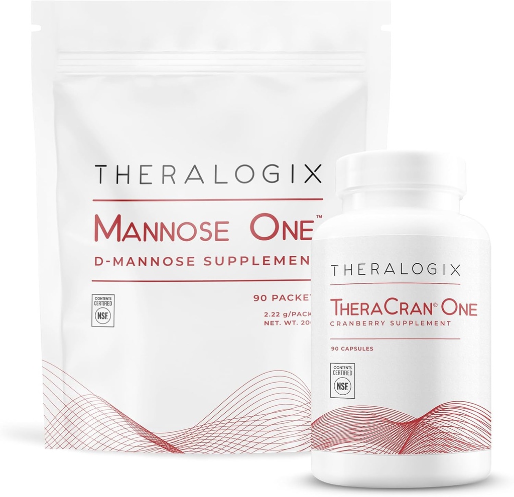 Theralogix TheraCran One + Mannose One Bundle, 90 Comte & 7.05 Ounce (paquet de 2)