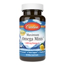 Carlson - Maximum Omega Minis, 1000 mg Omega-3s, Fonction cardiaque, Soutien du cerveau et Vieillissement en santé, Citron, 60 Mini Softgels