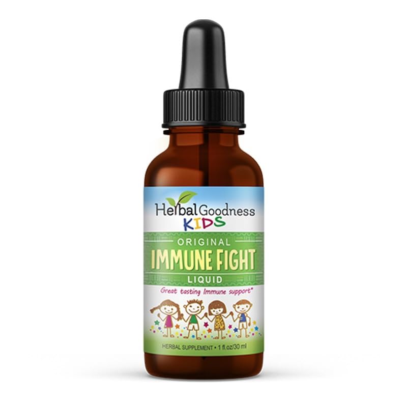 Immune Support 1oz avec Ashwagandha pour et Turmeric Herbal Suppléments - Natural Kids Immune Booster gouttes pour le bien-être et le soutien immunitaire pour les enfants - Non-OGM - Fabriqué aux États-Unis