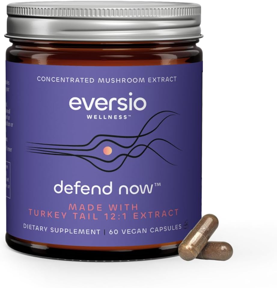 Defend Now Organic Turkey Tail Mushroom Supplément - 12:1 Turquie Tail Extract dans 60 Capsules Vegan (500mg) - 45% Beta-D-Glucans Vérifiés!