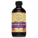 Jardins de miel Sirop d'anciennes baies et de miel immune - Sirop d'anciennes baies noires pour les adultes et les enfants, supplément de bien-être pour la défense de la gorge naturelle avec vinaigre de cidre de propolis et de pomme biologique - 8 Fl Oz