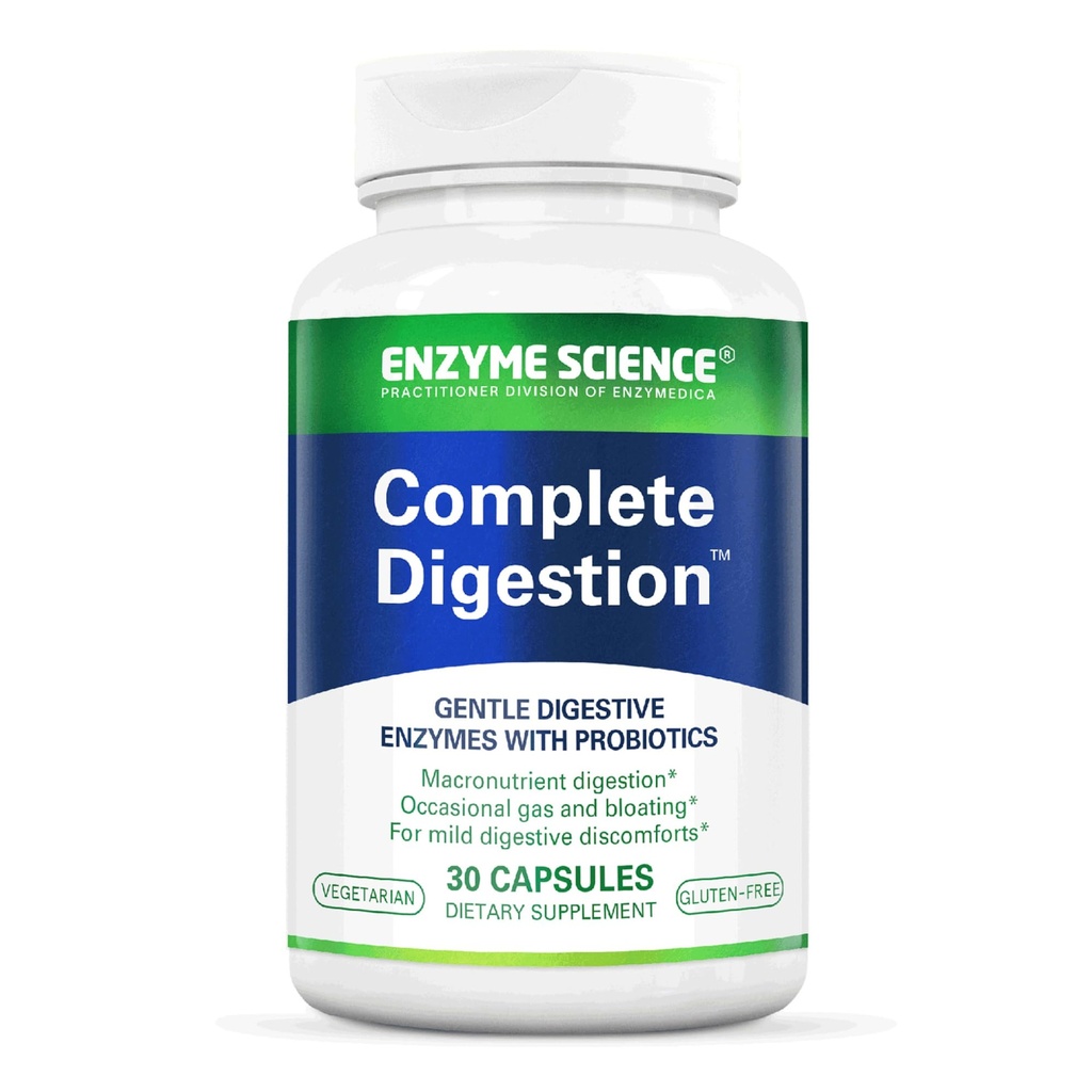 Enzyme Science Complete Digestion - enzymes digestives pour les femmes et pour les hommes avec des probiotiques - 3-en1 Gut Health Support for Digestion - Digestion – Enzimas digestivas y probioticos - 30 Capsules