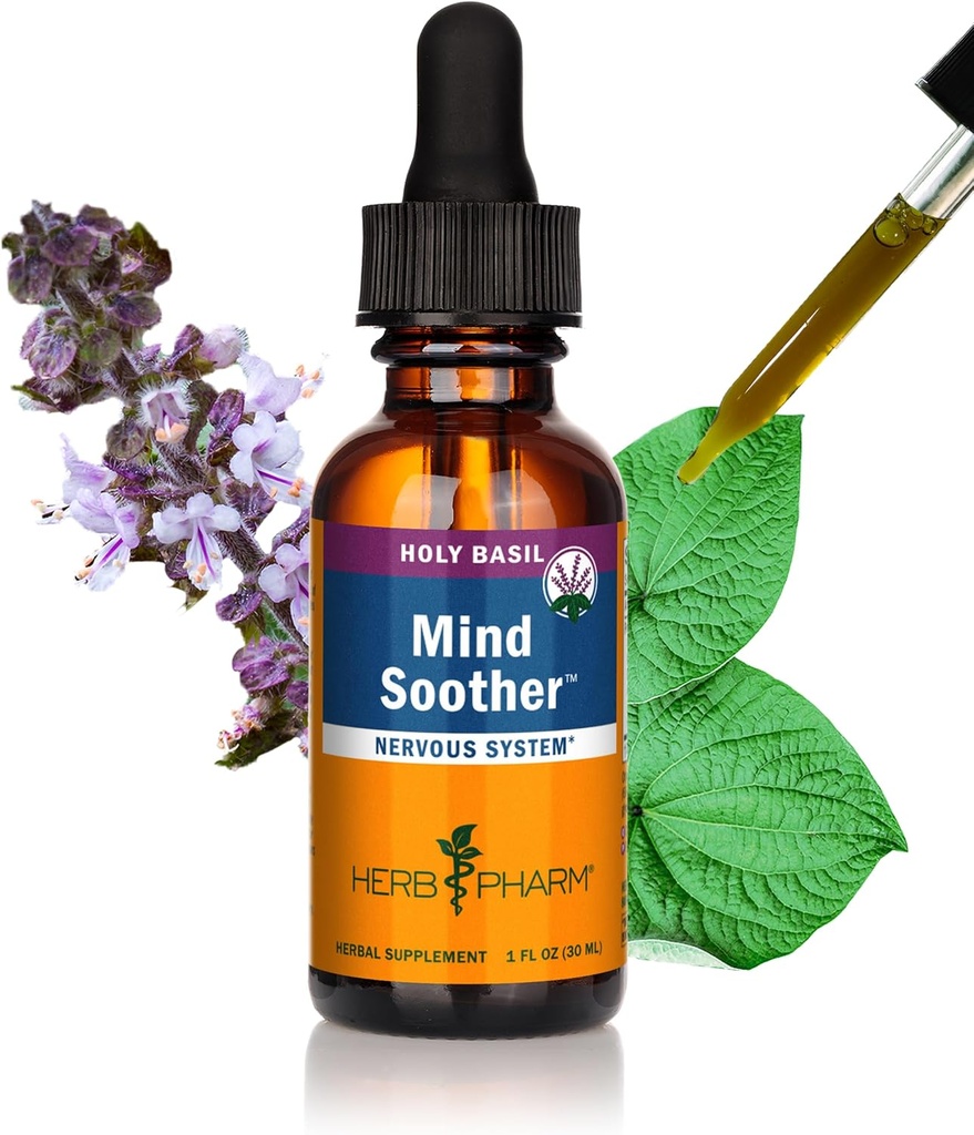 Herb Pharm Anxiety Sother Liquid Herbal Formula with Kava Extract and Holy Basil Essential Oil for Mild and Occasional Anxiety Support* - 1 Ounce