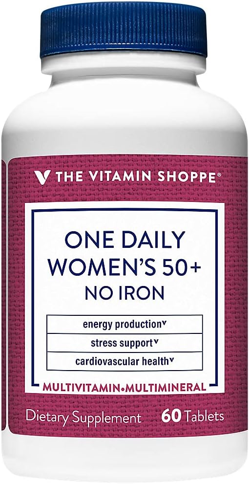 Le Vitamine Shoppe Un quotidien femme 50+ multivitamine sans fer, supplément multi-minérale, soutient la production d'énergie, soutient la santé cardiovasculaire, la vision et immunitaire (60 comprimés)