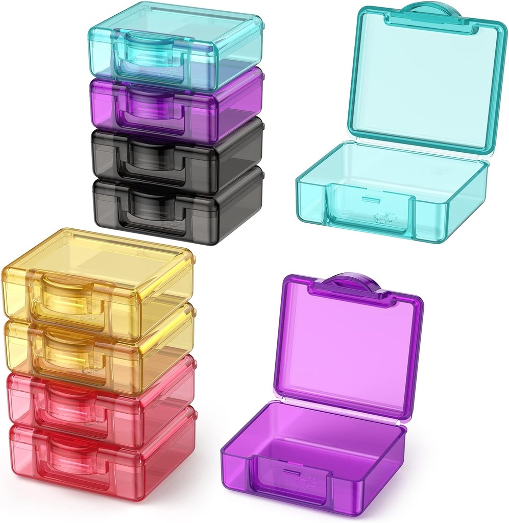 Mignon petite Pill Box de voyage, Urekt 10 pces Mini poche Organisateur de pilules Conteneurs quotidiens à pilule unique Porte-médecine portable pour les suppléments d'huile de poisson de vitamine Purse