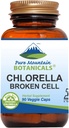 Pure Mountain Botanicals Broken Cell Wall Chlorella Capsules - 90 Kosher Caps végétaliens maintenant avec 500mg de poudre de Chlorella biologique