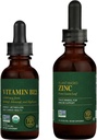 Global Healing Center - Kit de supplément liquide de vitamine B12 et de zinc organique - Énergie à long terme, système immunitaire boost, équilibre hormonal