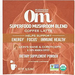 Om Mushroom Superfood Mushroom Bio Powered Coffee Latte Blend, 0,28 OZ