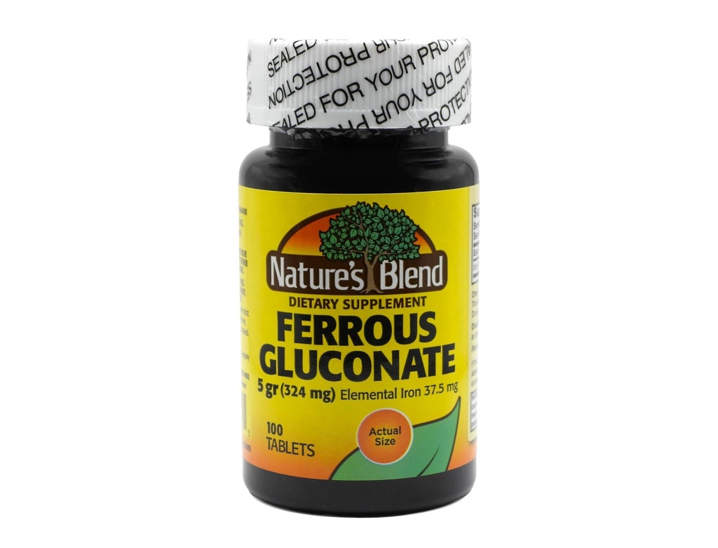 Comprimés de gluconate ferreux mélangés de la nature, 100 Nombre