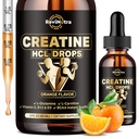 Creatine HCL gouttes liquides pour les hommes et les femmes, 1500mg Hydrochlorure de créatine liquide, haute absorption, 2 Fl Oz saveur orange
