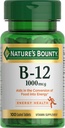 Vitamine B12 par la nature, supplément de vitamine, soutient le métabolisme énergétique et la santé du système nerveux, 1000mcg, 100 comprimés