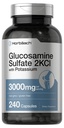 Horbäach Sulfate de glucosamine 2KCI avec potassium 3000mg. 240 Capsules.