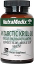 NutraMedix Antarctique Krill Oil 500mg - Supplément d'huile de poisson - Omega-3s (EPA & DHA) + Astaxanthin - Supplément de Krill rouge pour le soutien à la santé articulaire, immunitaire, cardiaque, hépatique et cérébrale (60 Softgels)