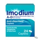 Caplets de soulagement de la diarrhée Imodium A-D avec HCl Loperamide, antidiarrhéique pour aider à contrôler les symptômes de la diarrhée en raison de la diarrhée aiguë, de la diarrhée du voyageur, HSA/FSA admissible, 24 ct
