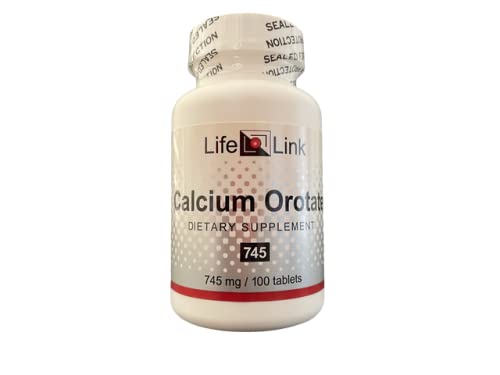 LifeLink's Calcium Orotate | 745 mg x 100 Tablets | Bone Health, Cardiovascular Support | Gluten Free & Non-GMO | Made in The USA