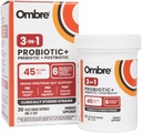 Ombre 3-en-1 Probiotique, prébiotique et postbiotique pour la santé digestive et la santé gorgée - 45 milliards CFU - Bloating, Constipation & Gas Relief - Soutien métabolique et immunitaire pour les femmes et les hommes, 30 jours
