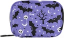 Halloween Bats Pill Box 7 Day Pill Case Travel Pill Organizer Bag with Zipper Portable Weekly Vitamin Medicine Supporter Pouch Bag