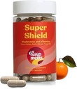 Fungiments Super Shield - Supplément de Champignons - Chaga, Maitake, Reishi, Shiitake, et Turquie Tail Champignons, Vitamine C, Zinc, Black Elderberry, Antioxydants - Soutien immunitaire (60 capsules)