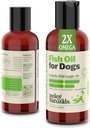 Deley Naturals Huile de poisson de chien Icelandic 2X Omega - Démangeaisons de chien Soulagement de peau avec Omega 3 6 9 pour allergies, manteau & coeur - Omega 3 Huile de poisson pour chiens Irritation de peau - Huile Omega de 4oz pour chiens Fabriqués aux États-Unis