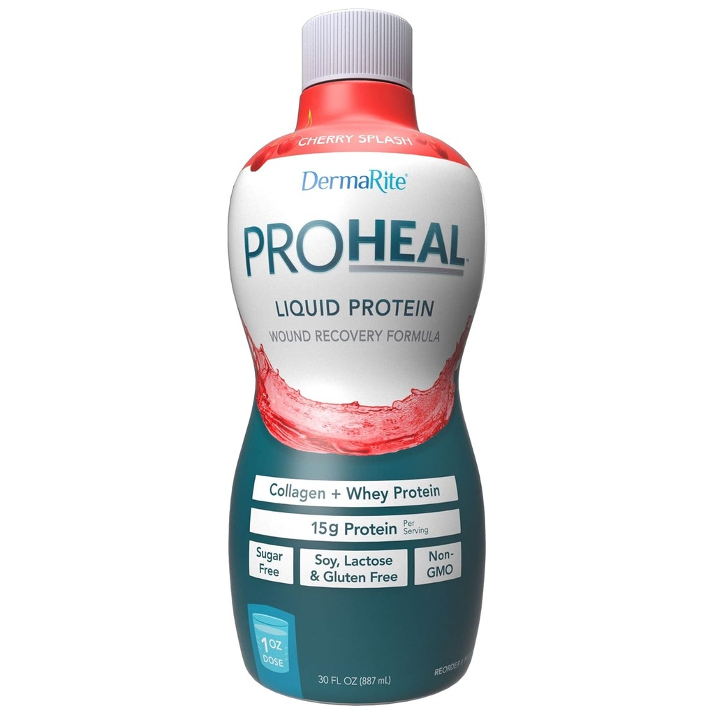 ProHeal Pro Protein Supplement de DermaRite - Formule de récupération des grains de protéines liquides, 15g de collagène et de protéines de lactosérum