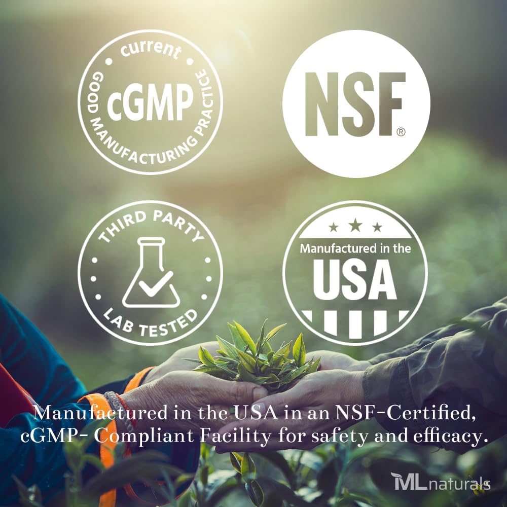 ML Naturals Double force Indole-3-Carbinol 400 mg (Posence Hign) 60 capsules végétales (2 mois d'approvisionnement), tout naturel, favorise une désintoxication saine, certifié NSF et conforme aux GMPc.