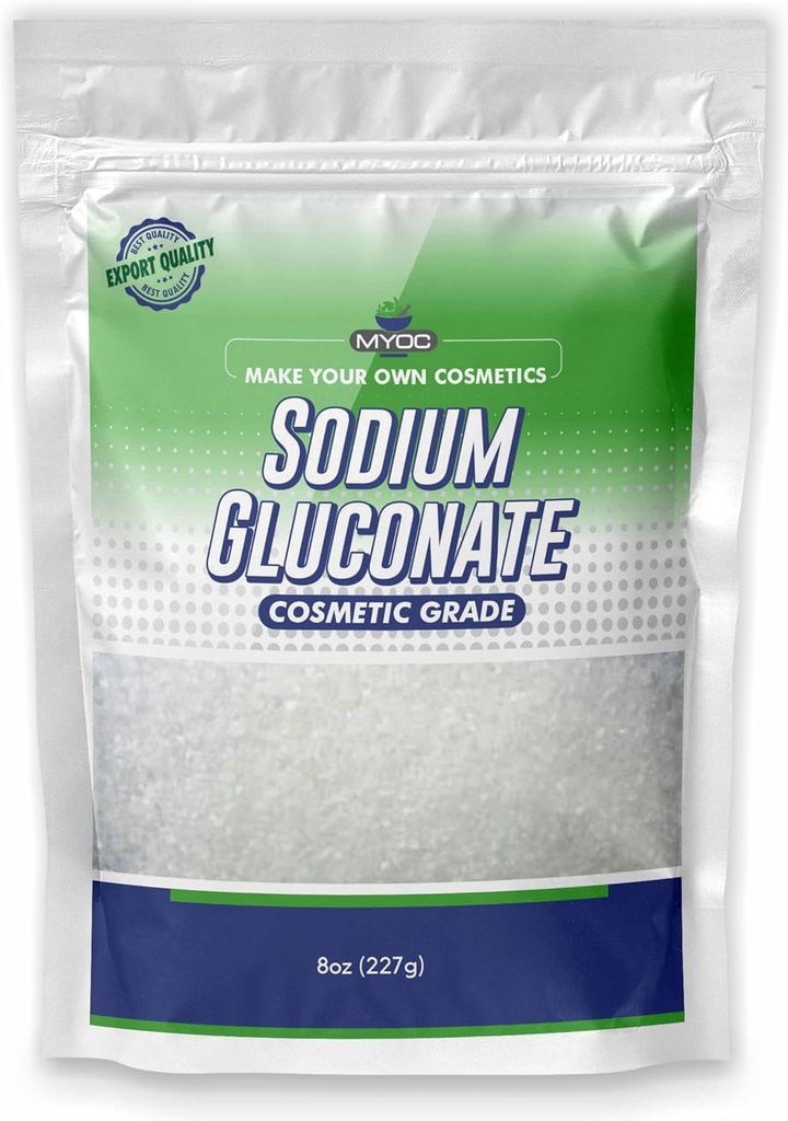 Poudre de gluconate de sodium – 227 Gm (8 Oz), Gluconate de sodium pur pour la peau, Gluconate de sodium de qualité cosmétique, Gluconate de sodium pour la fabrication de savon, Gluconate de sodium pour les produits cosmétiques, Gluconate de sodium en vrac