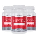 Omax3 HydroCurc Curcumin curcuma Softgels, nanoparticules d'huile MCT hautement biodisponibles pour la puissance et l'absorption, santé des articulations, 180 Softgels (3 pack)