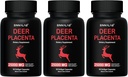 25 000mg Supplément de placenta de cerf le plus élevé 60 capsules - Fabriqué en Nouvelle-Zélande (ensemble de 3 bouteilles, 180 capsules)