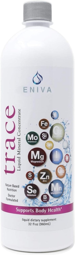 Liquid Ionic Trace Mineral Supplement (32oz) Doctor Formulé. Zéro calories. Zéro Sucre. par Eniva Health.