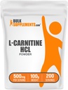 BulkSupplements.com Poudre de HCl L-Carnitine - Supplément de carnitine, poudre de carnitine, L-Carnitine 500mg - Sans aromatisants et sans gluten, 500mg par portion, 100g (3,5 oz) (paquet de 1)