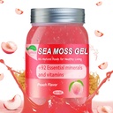 Gel de mousse de mer, Gel de mousse de mer biologique Irish brut fait avec de vrais fruits frais, Immmune et soutien digestif, supplément de vitamines minérales (Peach,18.5OZ)