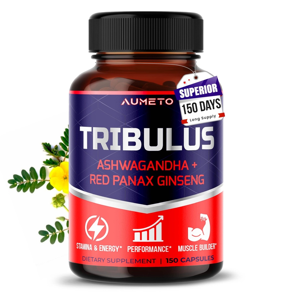 Tribulus Terrestris 98% Saponins - Formule améliorée 12-en-1 avec Yohimbine, Red Panax Ginseng, Ashwagandha pour stimuler l'énergie, l'endurance et l'endurance* - Fabriqué aux États-Unis