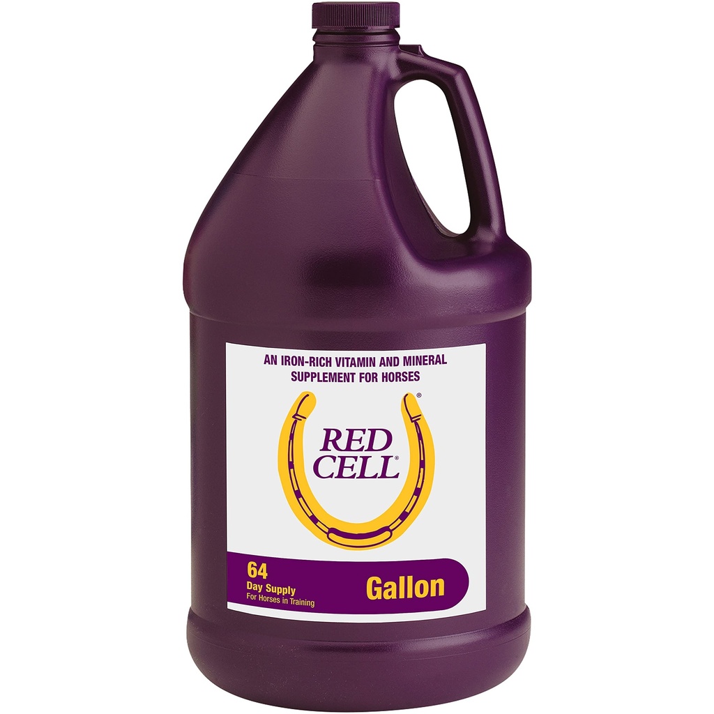 Farnam Horse Health Cellule rouge, supplément Vitamine liquide-Iron-minéral pour chevaux, aide à combler les écarts nutritionnels importants dans l'alimentation des chevaux, 1 Gallon, 128 Oz., 64 jours d'approvisionnement