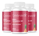 Célébrez les vitamines Multi-Complete Chewables, 60mg Fer – Multivitamine bariatrique quotidienne pour la gastrectomie des manches et la chirurgie gastrique – Vitamines et minéraux essentiels - Tropical (180 comprimés)
