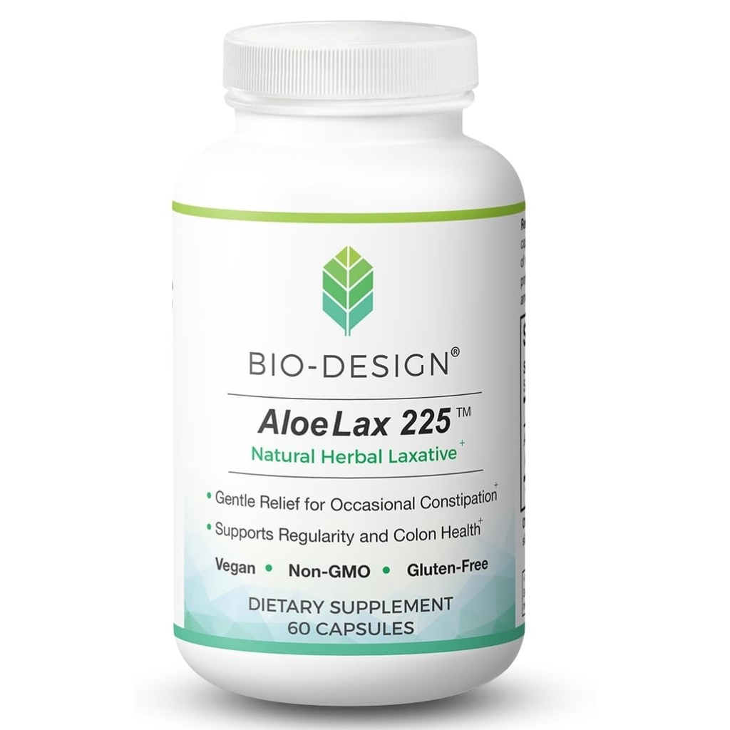 Aloe Lax 225 Laxatif naturel à base de plantes - Relief doux pour la constipation occasionnelle, le gaz, et le ballonnement avec 225 mg Aloe Ferox naturel - soutient Bowel Regularity & Colon Health - 60 capsules