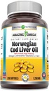 Amazing Omega Norwegian Cod Liver Oil 1250 Mg softgels Supplement.
