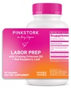 Pink Stork Labor Prep Supplément – Huile de Primrose du soir et feuille de framboise rouge pour troisième trimestre, travail doux et soutien postpartum, grossesse et allaitement sans danger, 60 capsules végétaliennes
