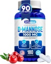 Nous aimons les vitamines D-Mannose 1000mg Capsules - 180 Capsules Veggie faciles à avaler - Supplément de mannose de canneberge D aide à soutenir la santé de la vésicule et du trac urinaire