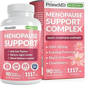 Suppléments à la ménopause 20-en-1 pour les femmes - Supplément DIM et Estrogen pour le soulagement de la ménopause et les flashs chauds avec Cohosh noir, Primrose du soir et Chasteberry (90 ct, 45 portions)