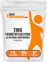 BulkSupplements.com Poudre TMG - Triméthylglycine sous forme de bêtaine anhydre, supplément TMG - Sans aromatisants et sans gluten, 1,5 g par portion, 100 g (3.5 oz) (paquet de 1)
