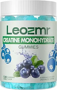 Monohydrate de créatine Gommies 5000mg pour les hommes et les femmes, Chewables Supplément monohydrate de créatine(120 Nombre)- Blueberry 120 Gommies