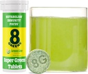 8Greens Supergreens Comprimés SuperGreens Poudre SuperGreens Comprimé, Métabolisme Immunité et Focus, Verts quotidiens Comprimés effervescents, Organique: Aloe Vera, Spiruline, Chlorella, Lime citron, 10 portions