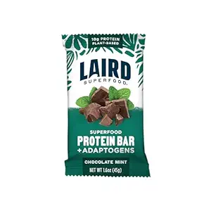 Laird Superfood Barres de protéines fonctionnelles – Barre de protéines mais mieux avec des ingrédients réels, champignons fonctionnels 10g Protéines à base végétale, 6g Fibre - Non-OGM - Chocolat à la menthe, 10 Compte (paquet de 1)