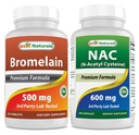 Meilleurs naturels Bromelain 500 mg et NAC 600 mg