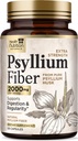 Psyllium Husk Capsules 1500 mg - Pilules de supplément de fibre naturelle, Digestion quotidienne, santé des colonies et soutien à la régularité, Psyllium Husks à base végétale Bouchons en poudre, Vegan, Non-OGM - 120 Capsules Veggie