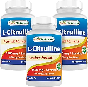 Meilleures capsules L-Citrulline naturelles - 1500mg/Serveur - Non-OGM - Sans gluten - 90 capsules (90 Nombre (paquet de 3))