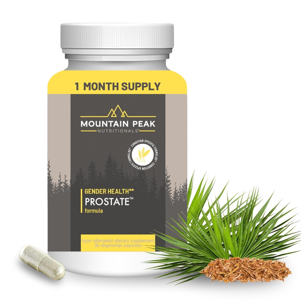 Mountain Peak Nutritionals Prostate Supplement - Supports Bladder Function & Métabolisme - Prostate Support Supplément pour les hommes avec Saw Palmetto Extract, Pygeum (90 capsules végétariennes)