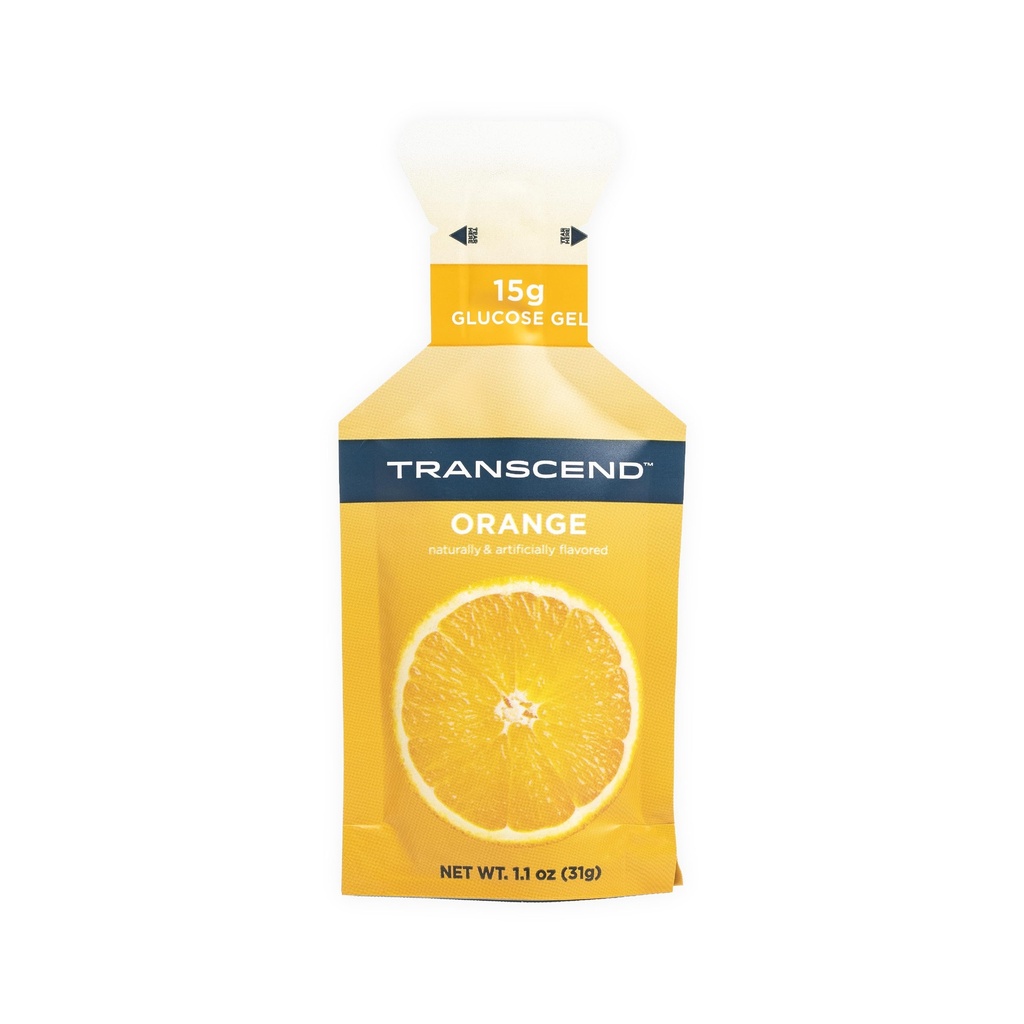 Aliments transcendants Gel d'orange (1,1 oz, boîte de 10) Gel de glucides à action rapide Arôme d'orange – sans caféine, sans gluten
