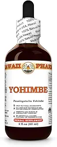 Yohimbe (Pausinystalia Yohimbe) Teinture d'écorce sèche, faite à Hawaï, tout naturel, végétalien, extrait liquide pur - 32 fl.oz
